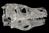 Carved Quartz Crystal Dinosaur Skull #227036-6